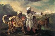 Edvard Munch Cheetah and Stag with two indians painting